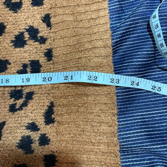 Old Navy Womens M Sweater Brown Black Leopard Animal Print Knit Boho Fall Cozy - Picture 6 of 7